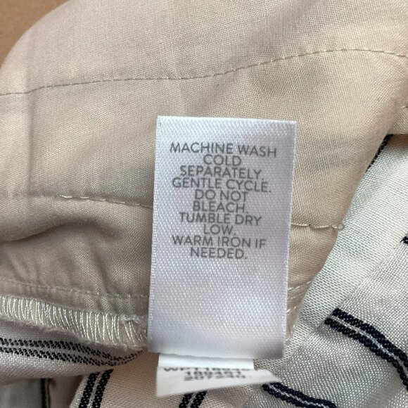 J.Jill Womens 4 Striped Linen Rayon Wide-Leg Pants Ivory & Black - Picture 11 of 11